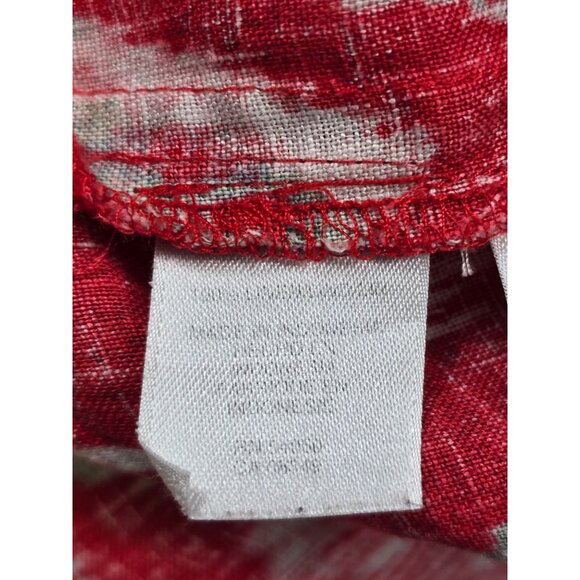 Jones New York Sport 100% Linen Petite Ikat Print Shirt PM - Picture 3 of 4